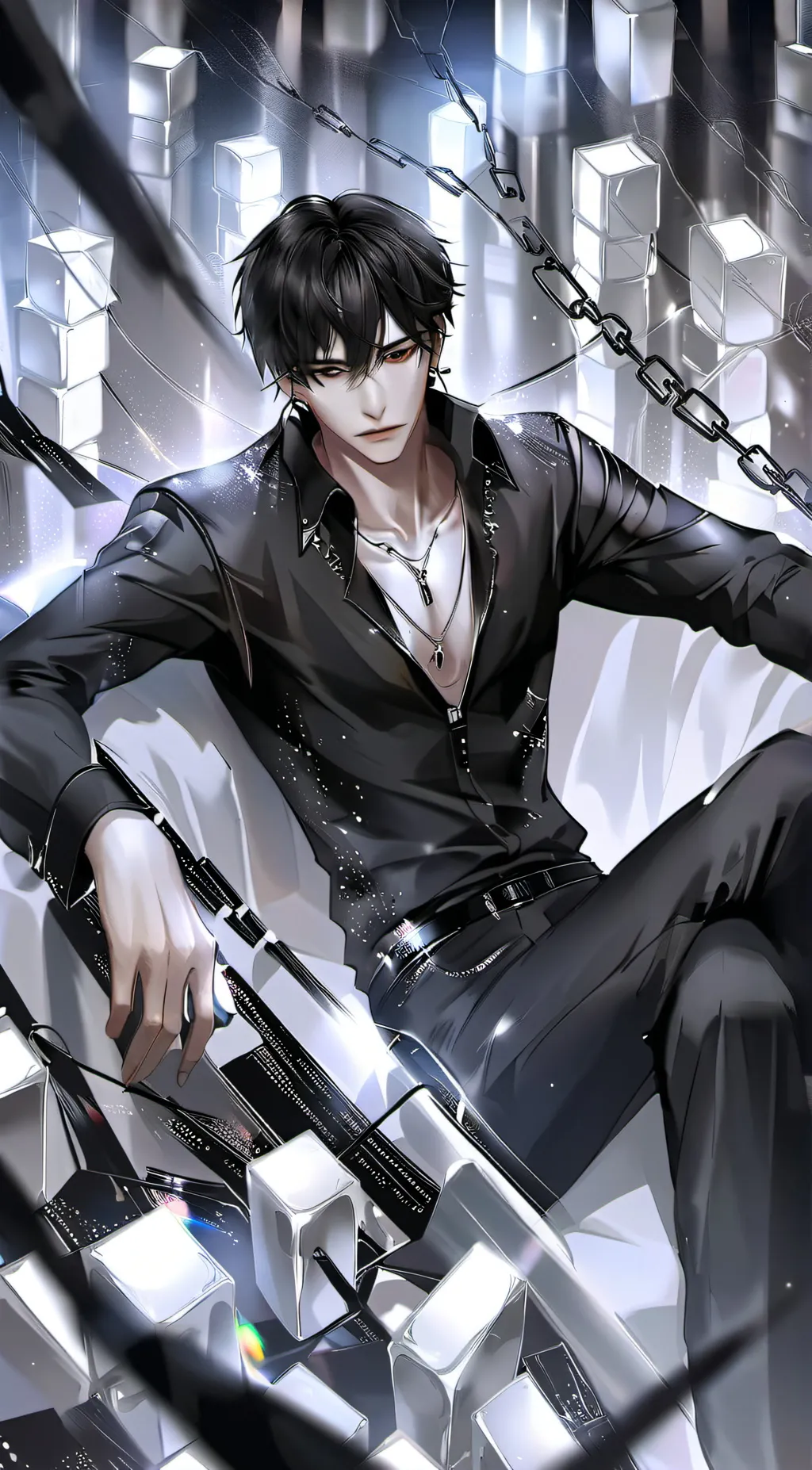ai character: black demon background