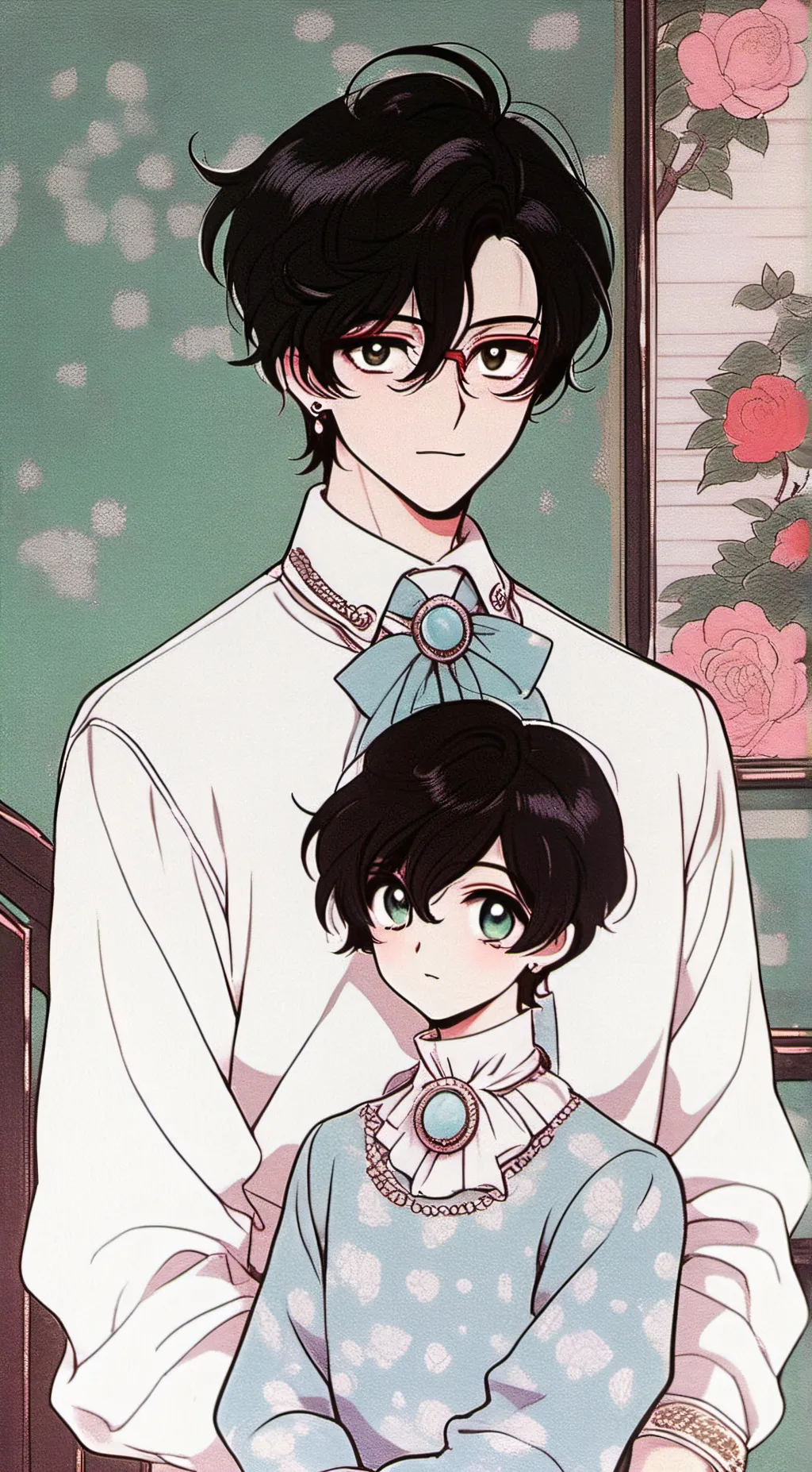 ai character: William and Timmy  background