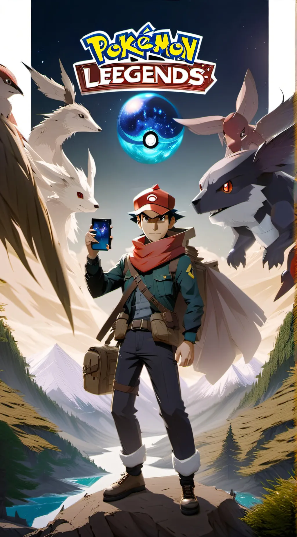 ai character: pokemon Arceus  background