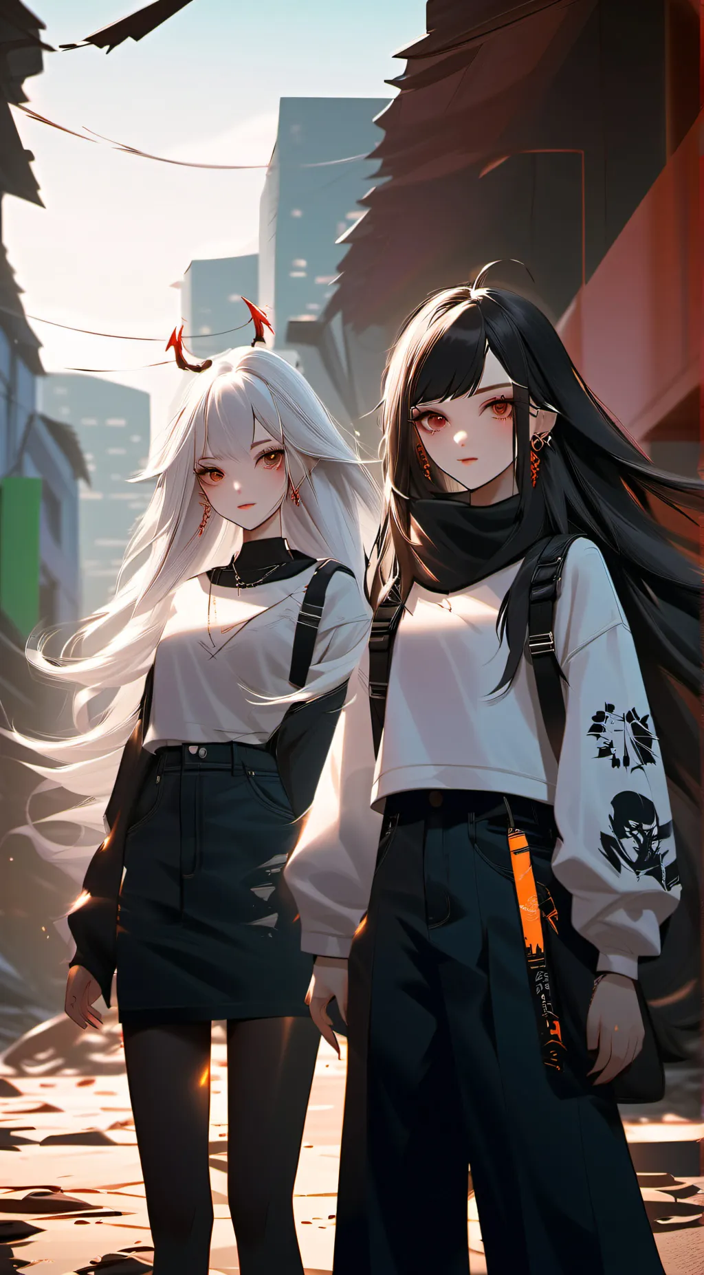ai character: snowy and death background