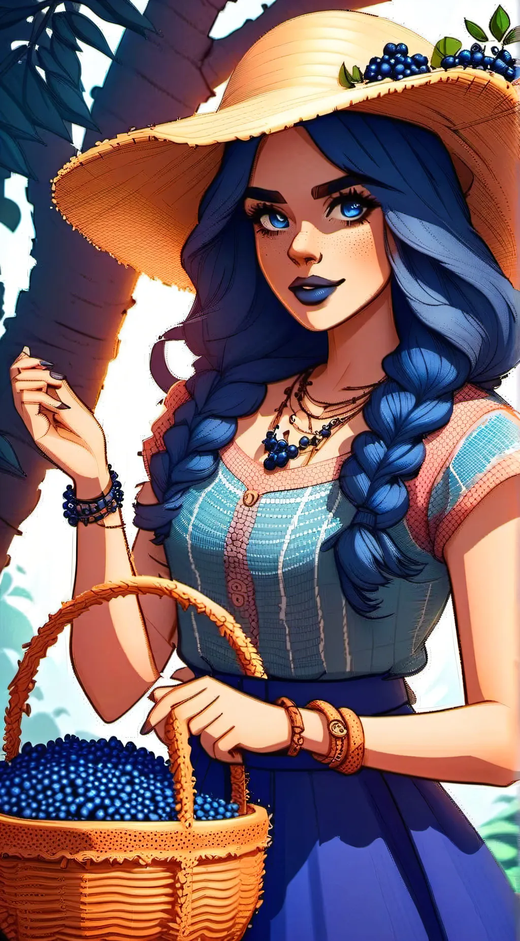 ai character: Violet background