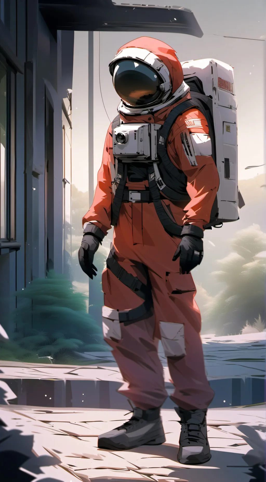 ai character: Red among us background