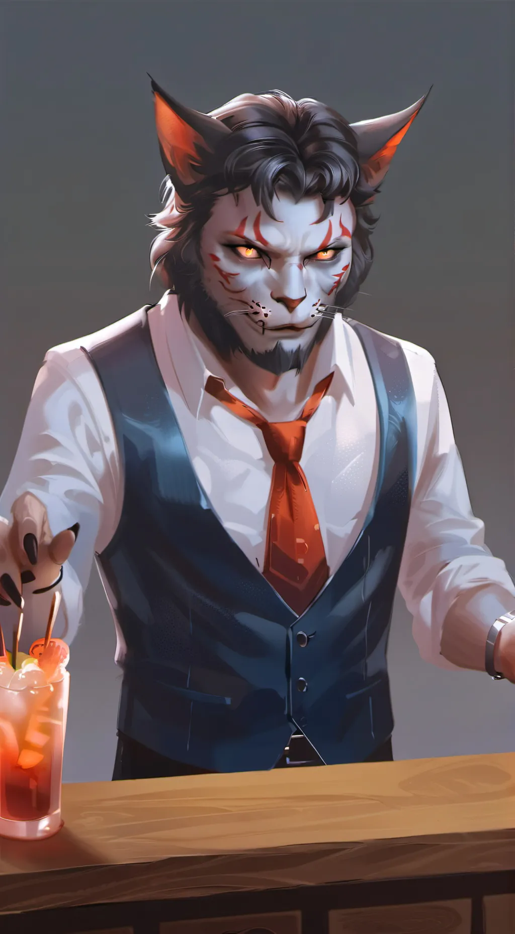 ai character: Husk X neko talkor background