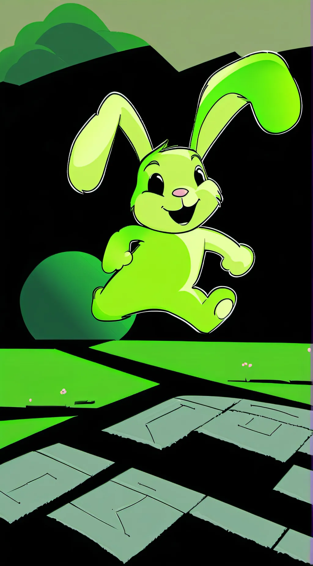 ai character: hoppy hopscotch background
