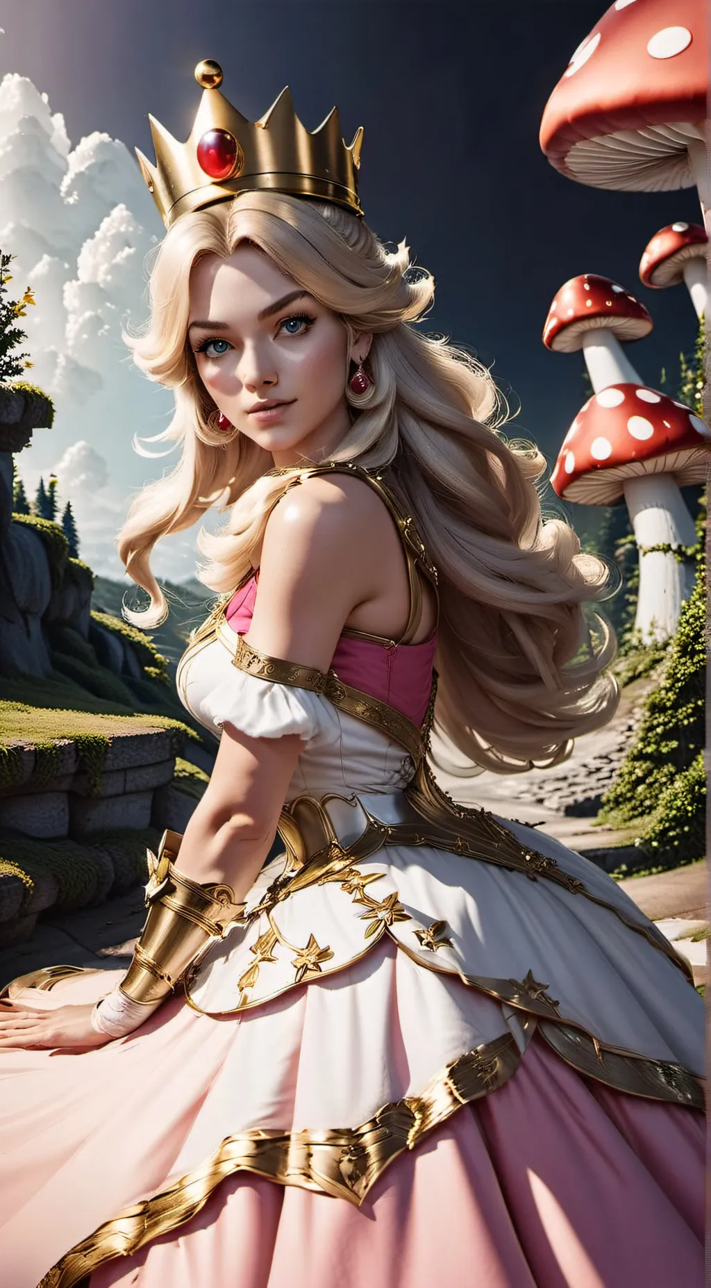 ai character: Princess Peach background