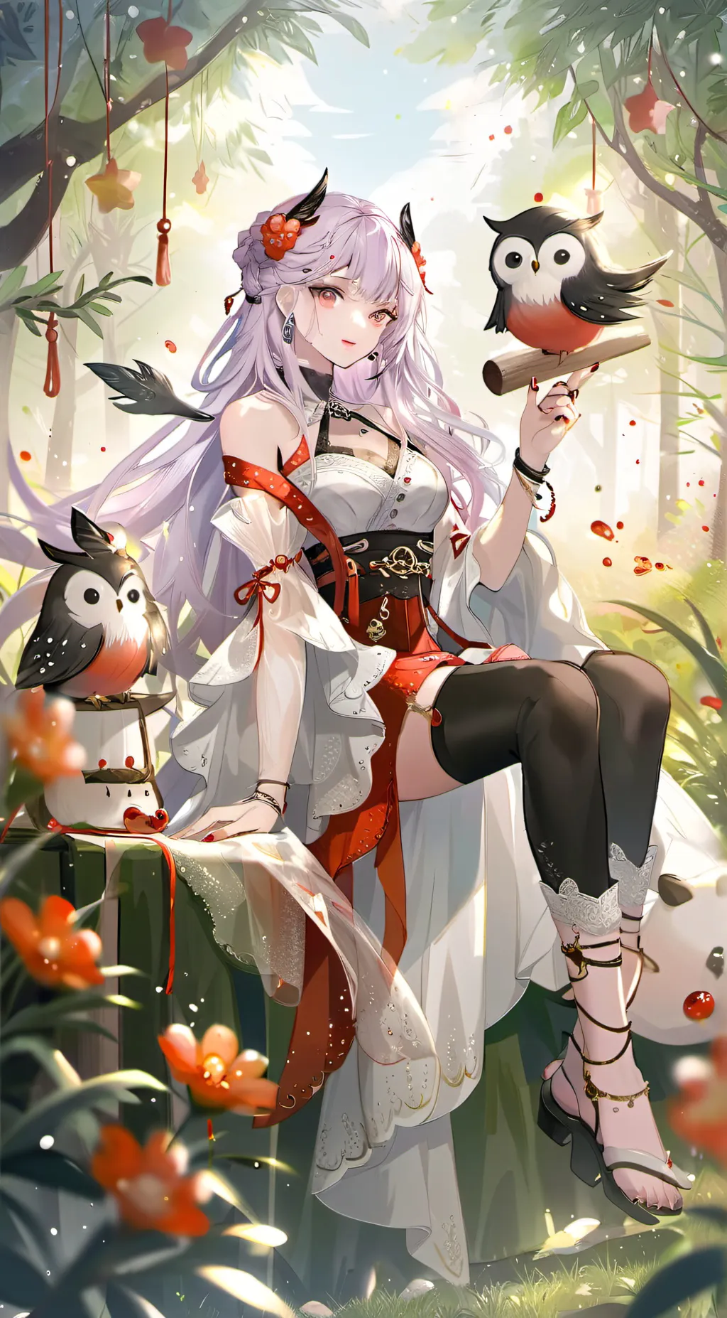 ai character: moonlight background