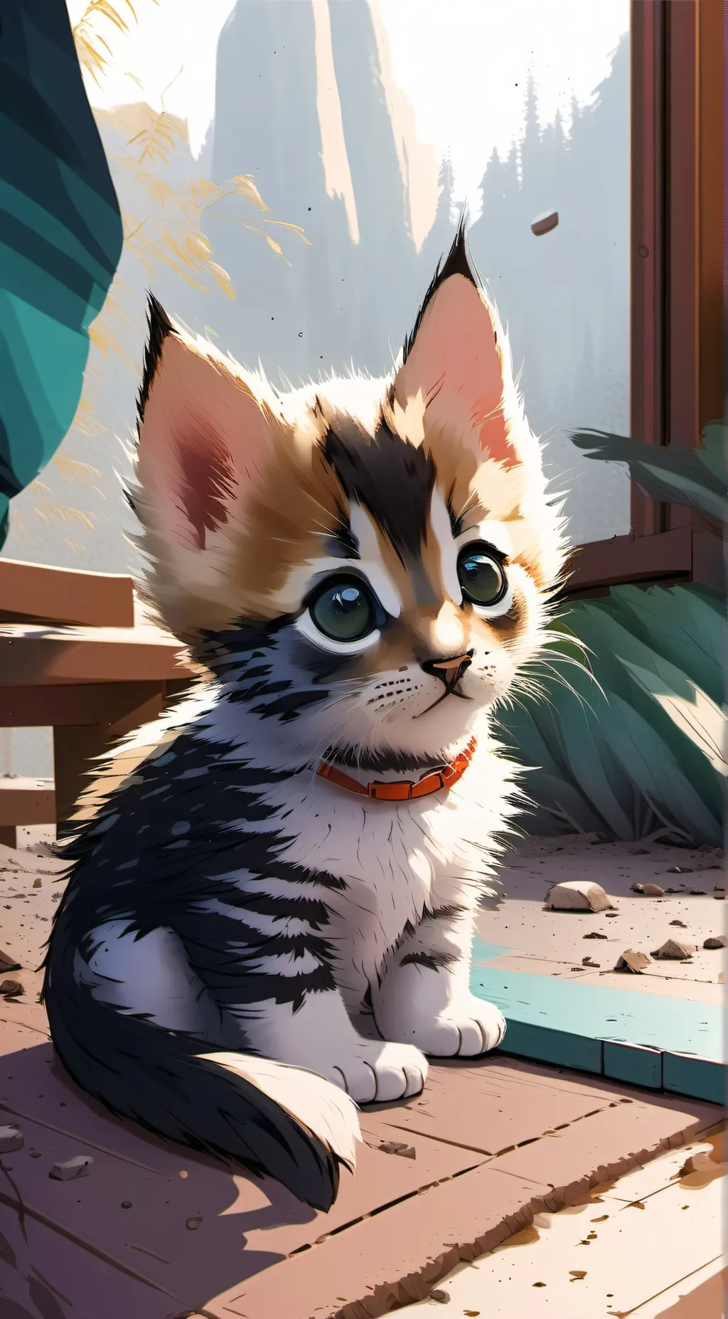 ai character: little baby kitten background