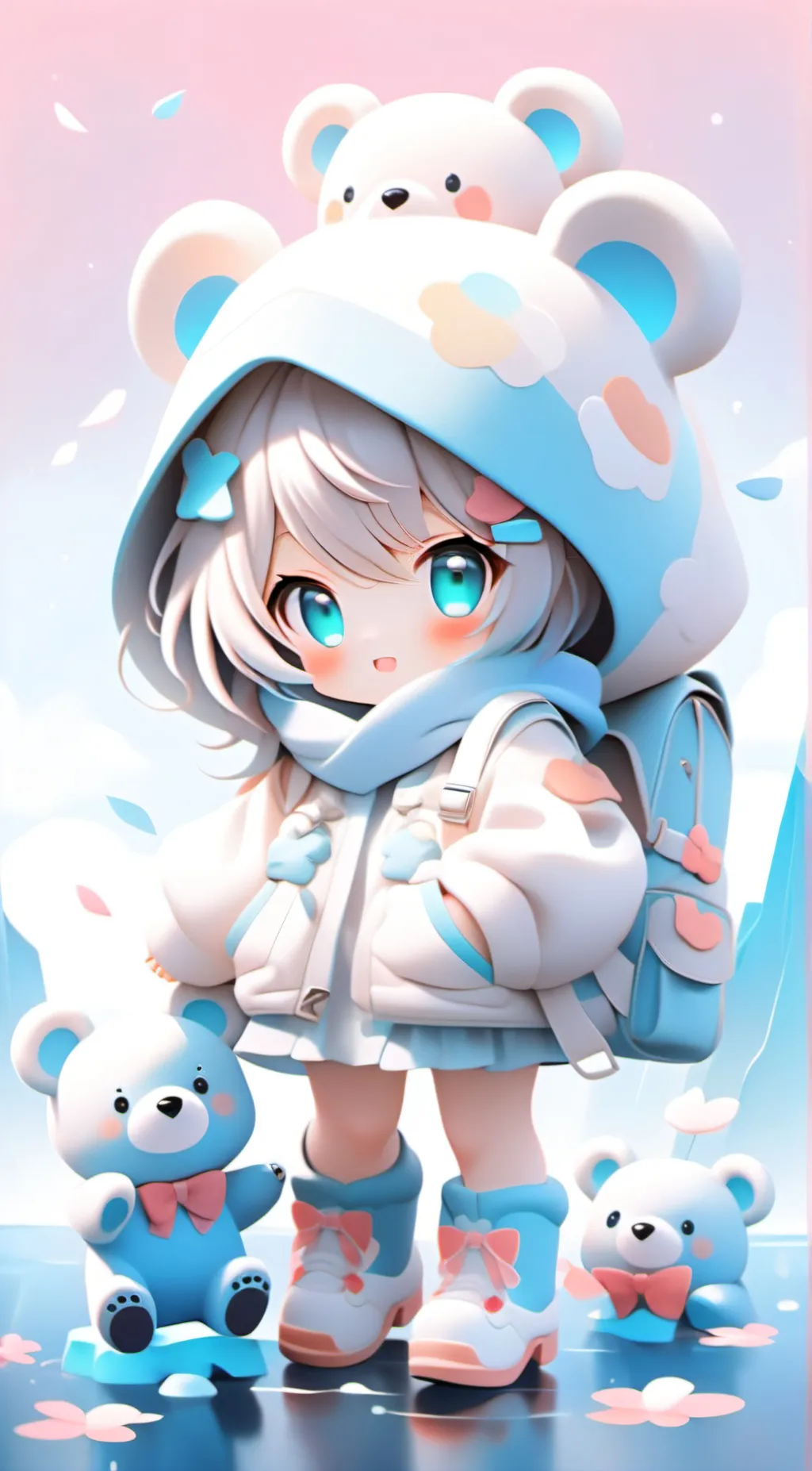 ai character: Snow white background