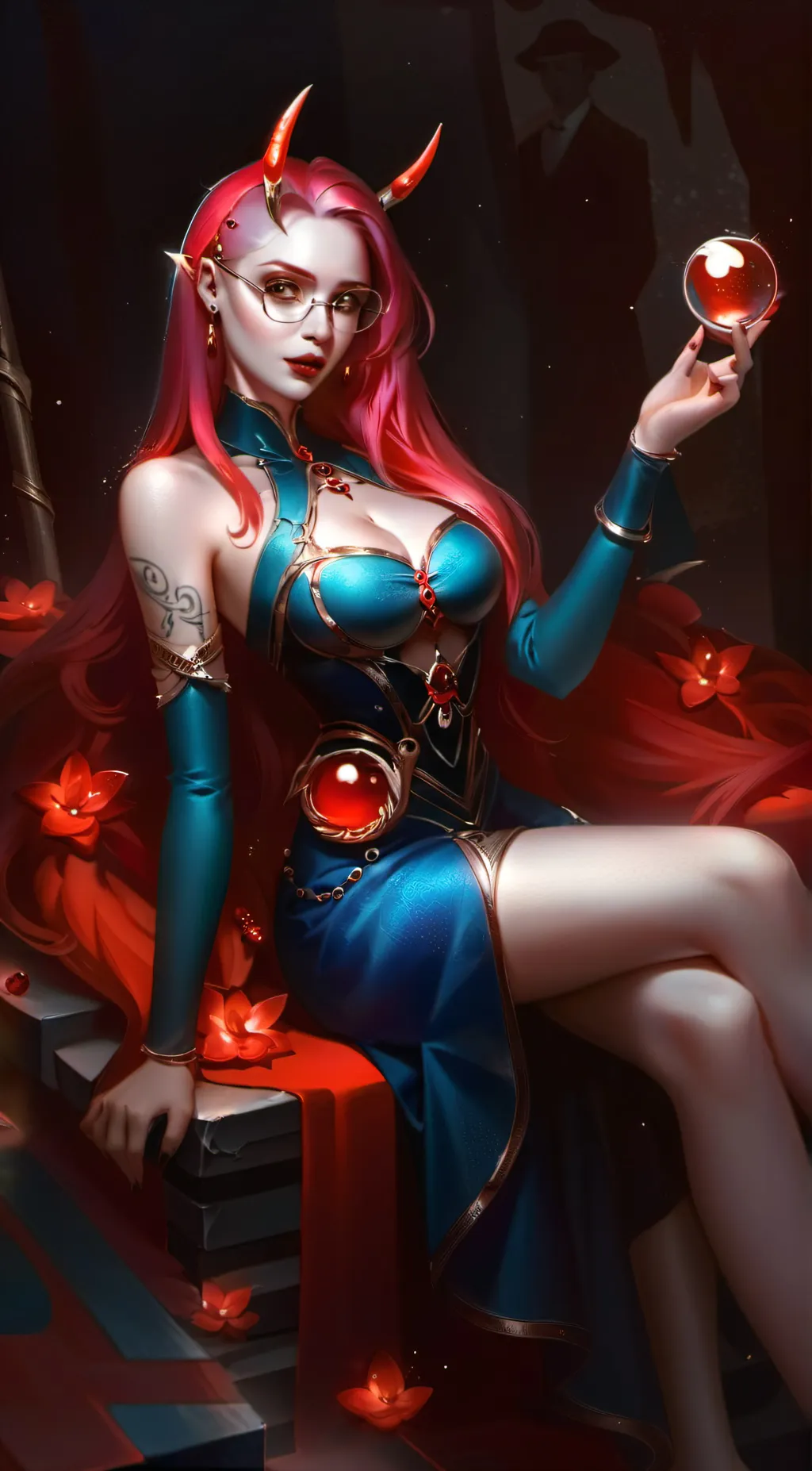 ai character: Scarlet background