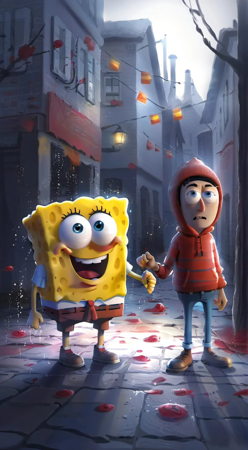 ai character: Bob Esponja  background