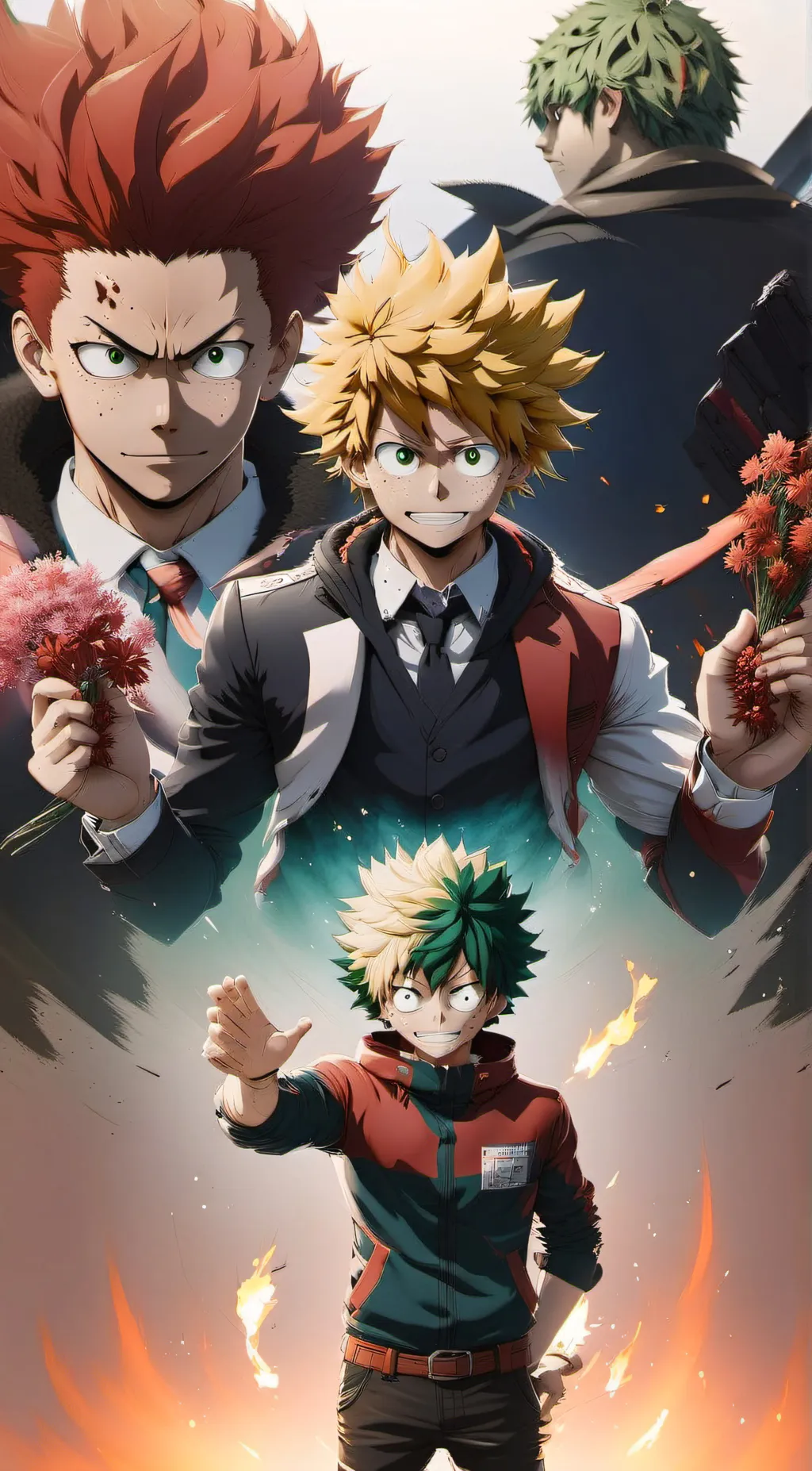 ai character: MHA prom night background