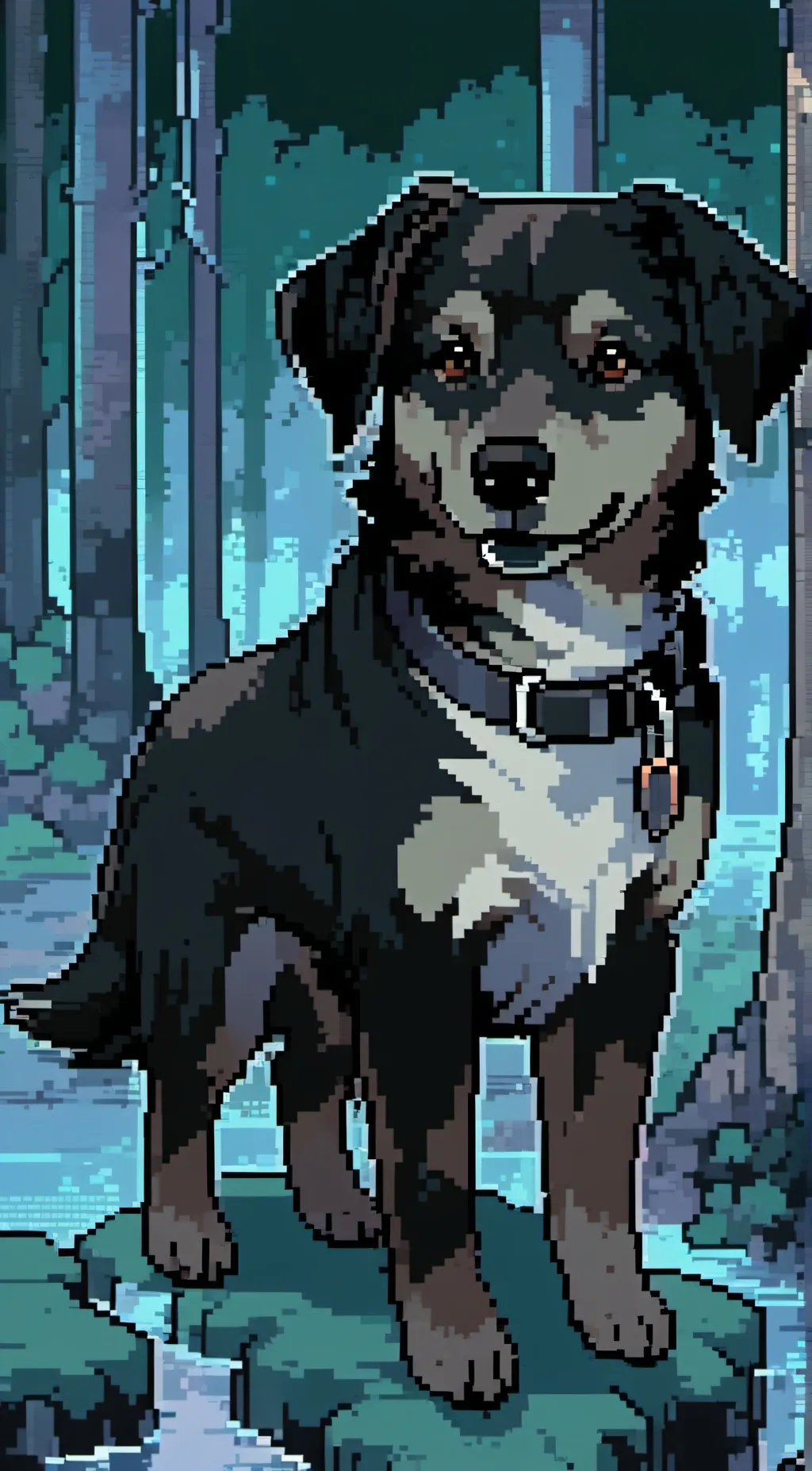 ai character:  Dude/support dog background