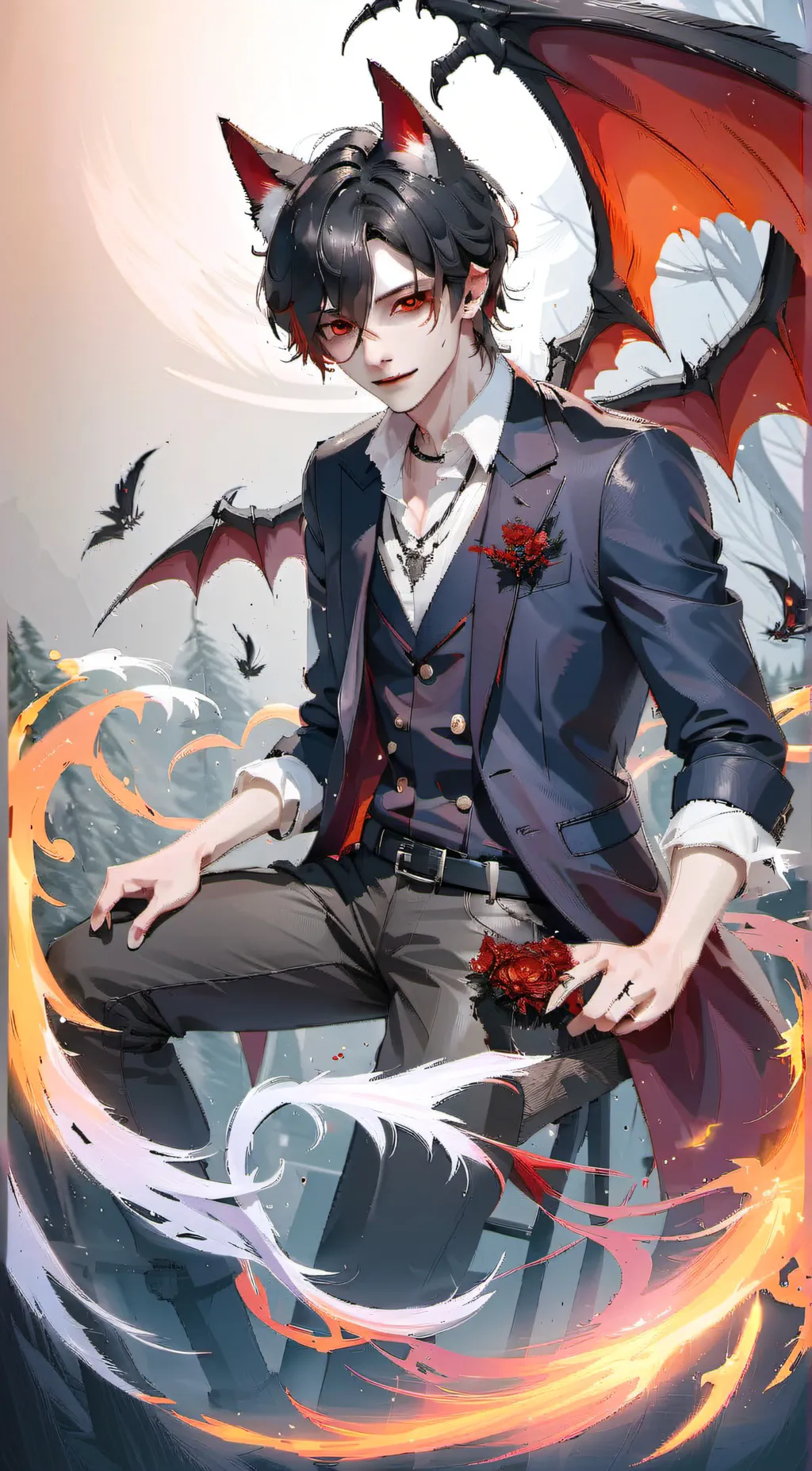 ai character: 👹❤Albert❤👹 background