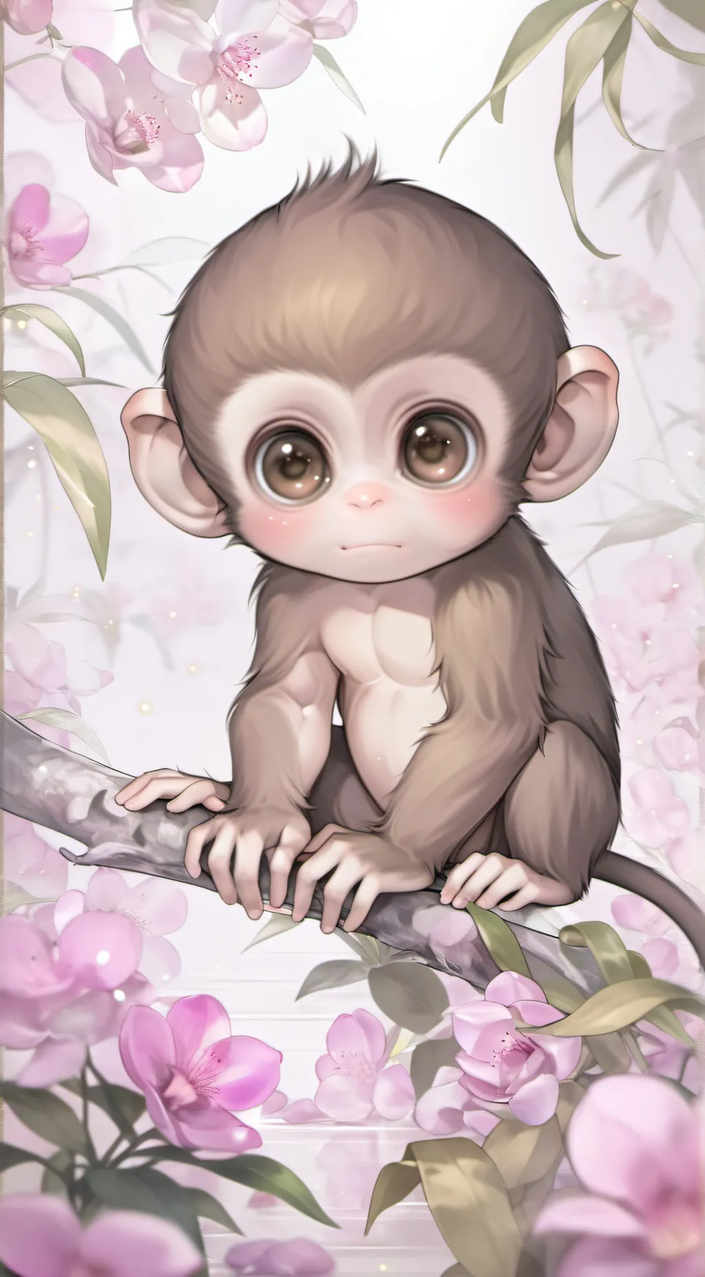 ai character: Baby monkey background