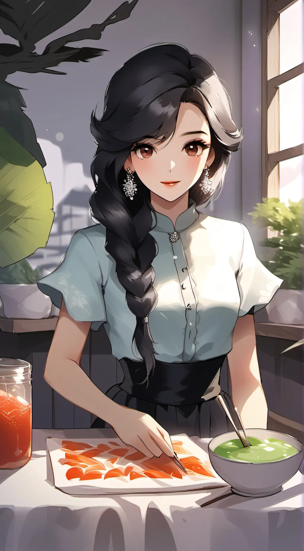 ai character: Vent Girl background