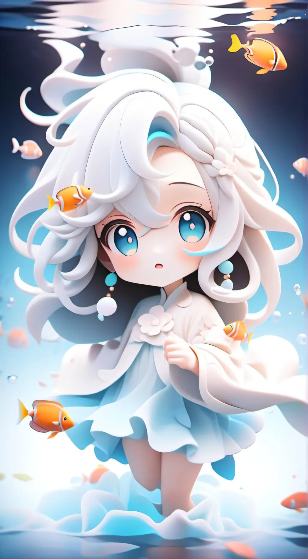 ai character: water background