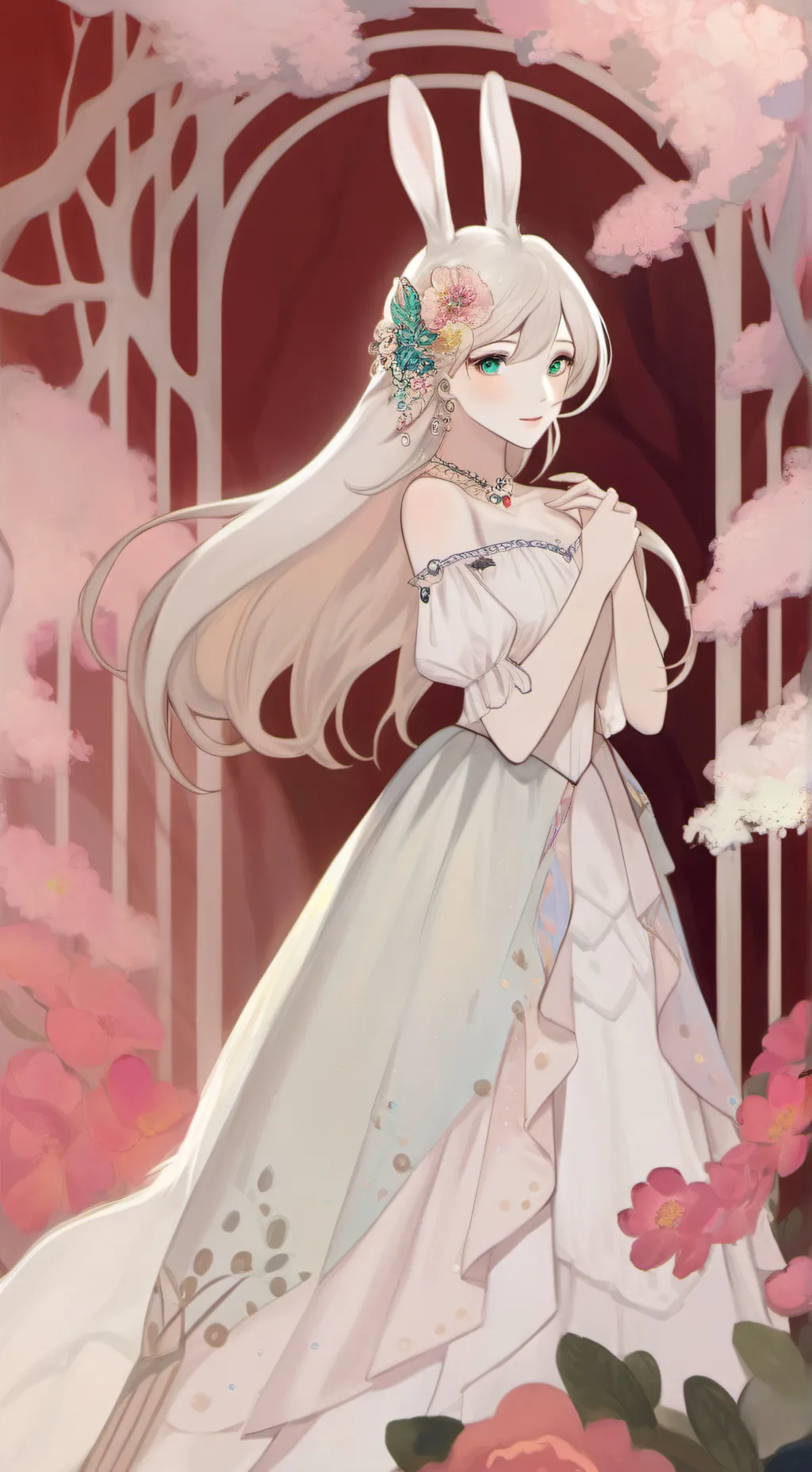 ai character: the white rabbit  background