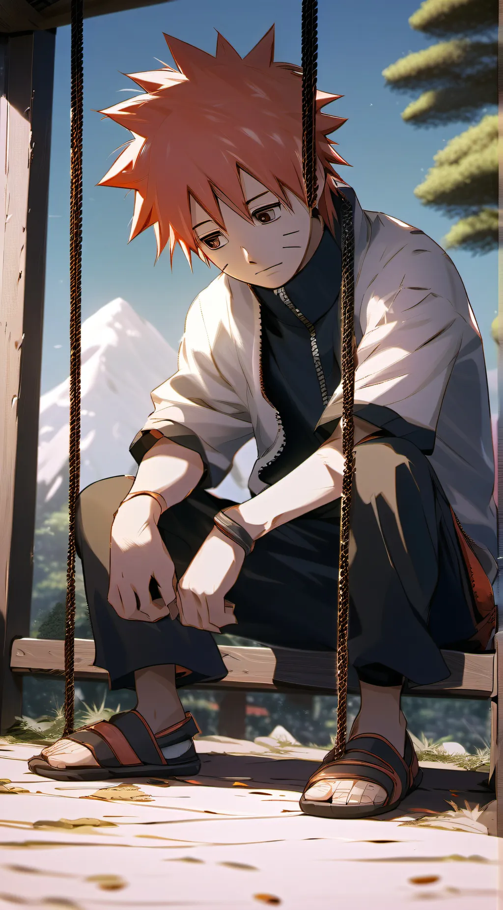 ai character: lonely Naruto background
