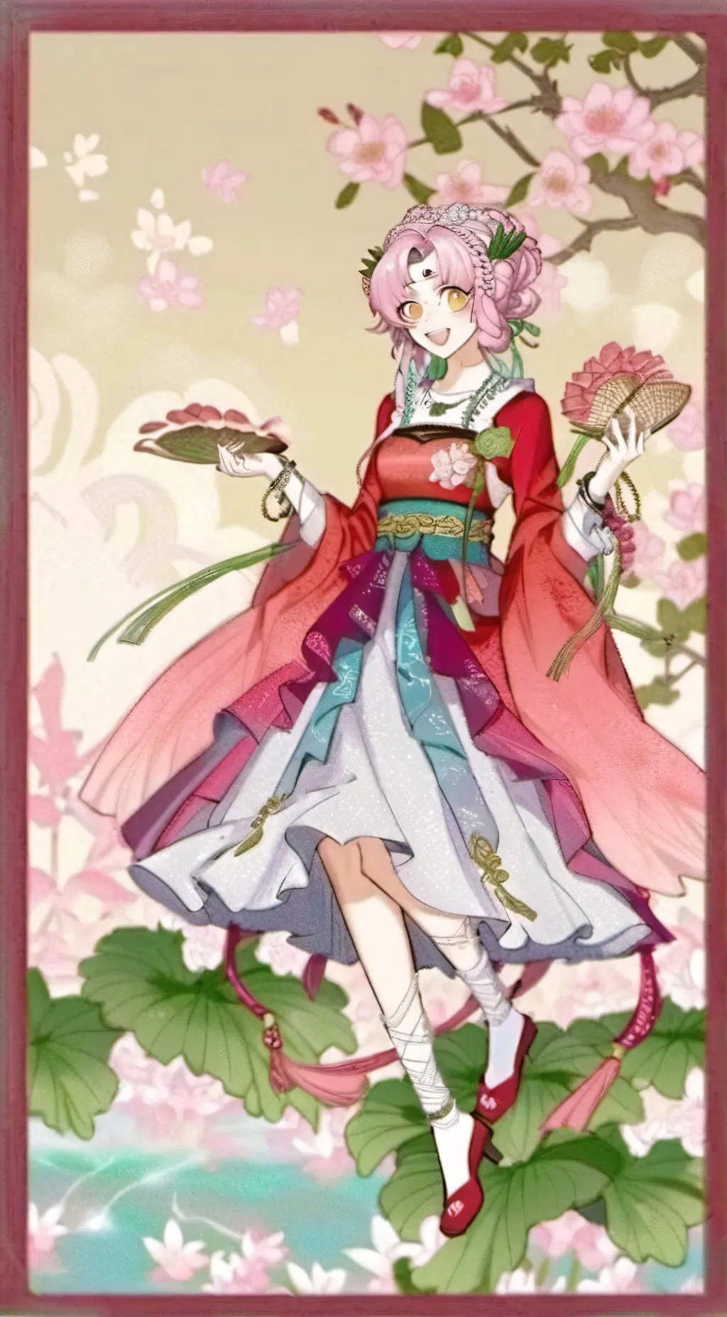 ai character: Sakura cherry background