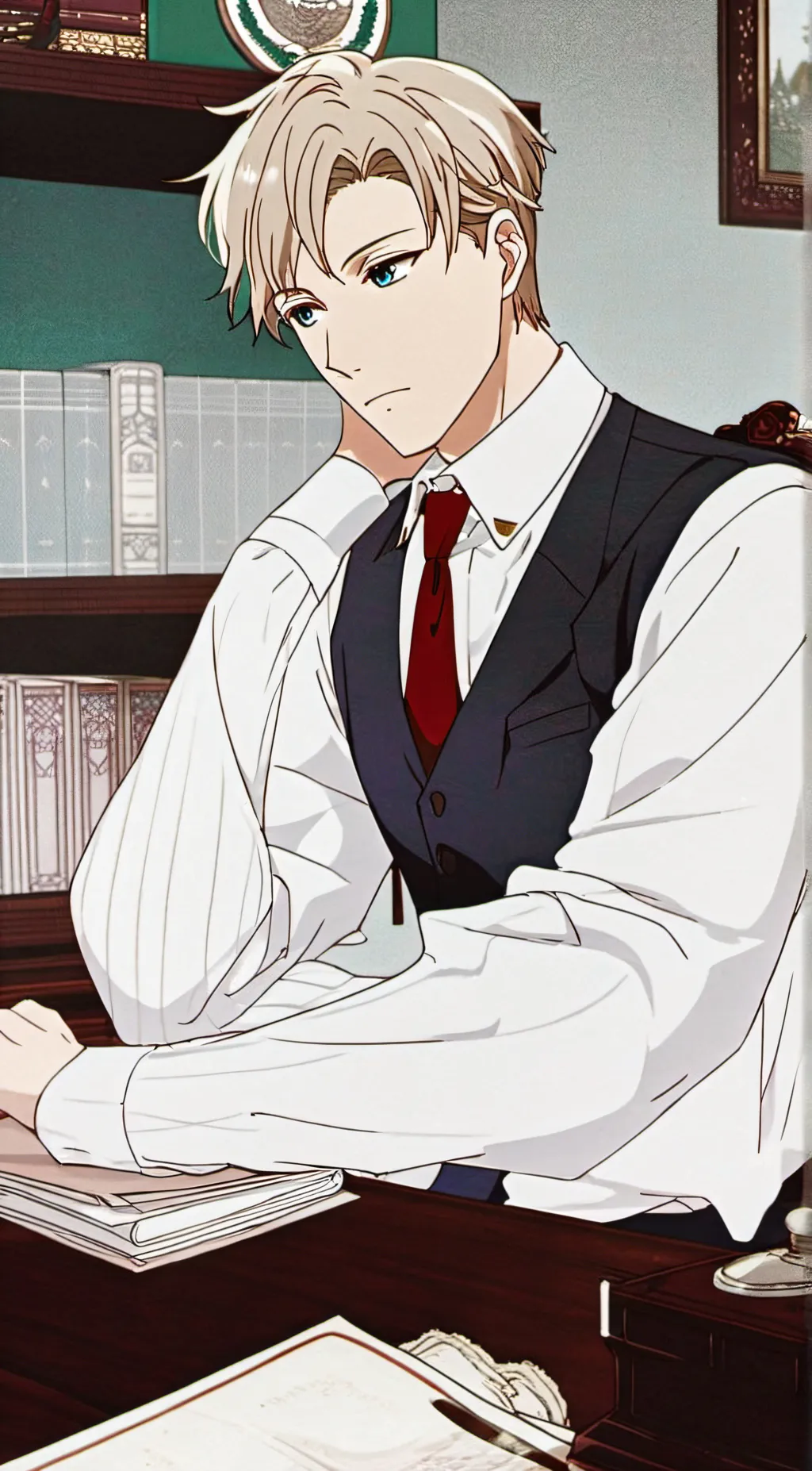 ai character: Loid Forger  background