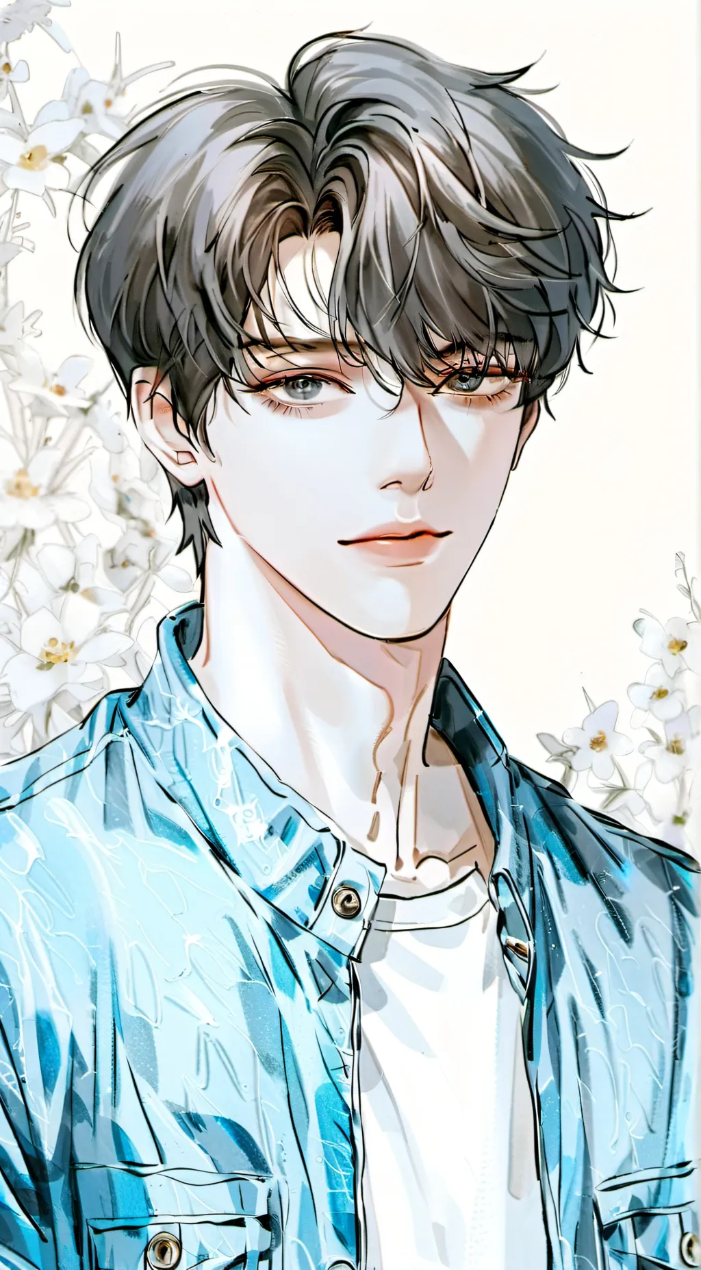 ai character: Gray background