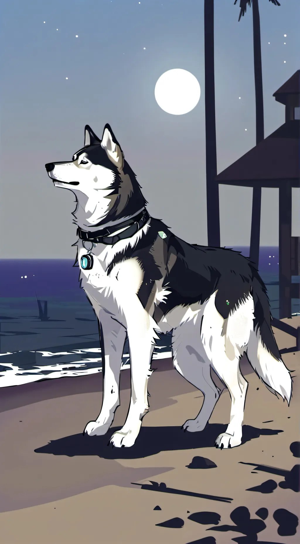 ai character: moon background