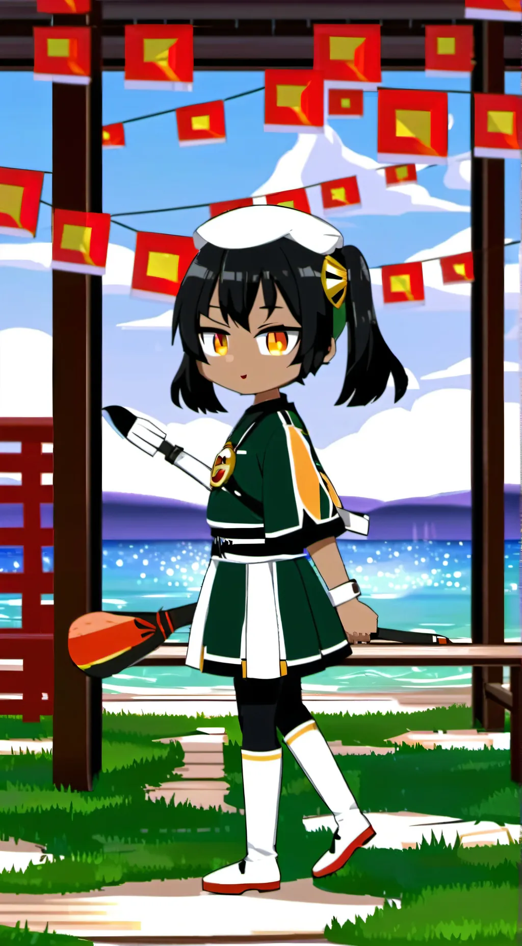 ai character: dawn background