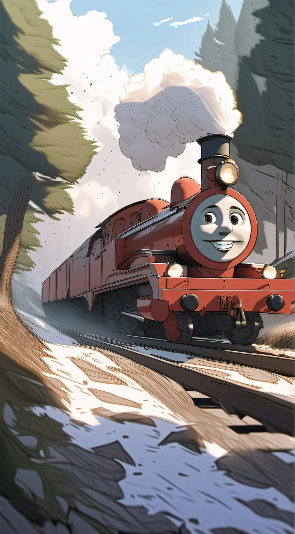 ai character: Rosie the train  background