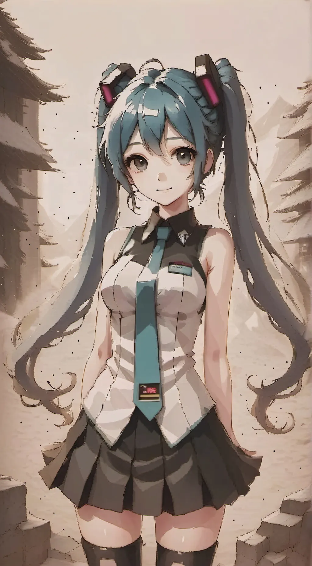 ai character: Miku  background