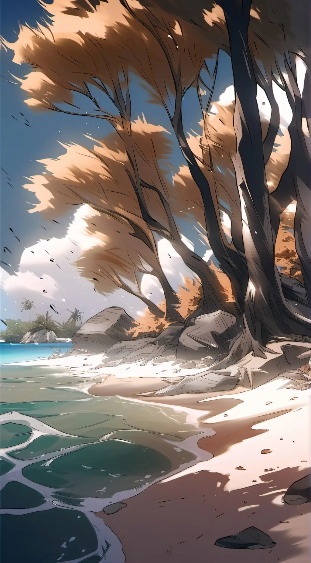 ai character: Beach background