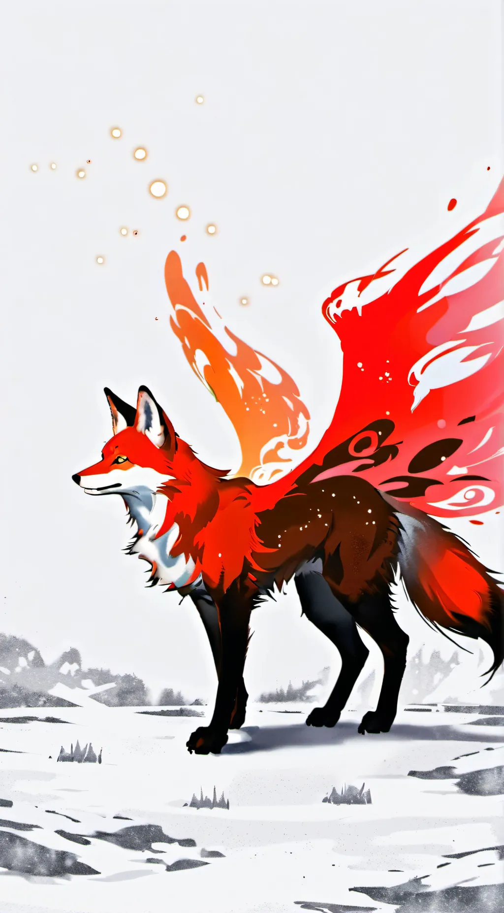 ai character: Flame background