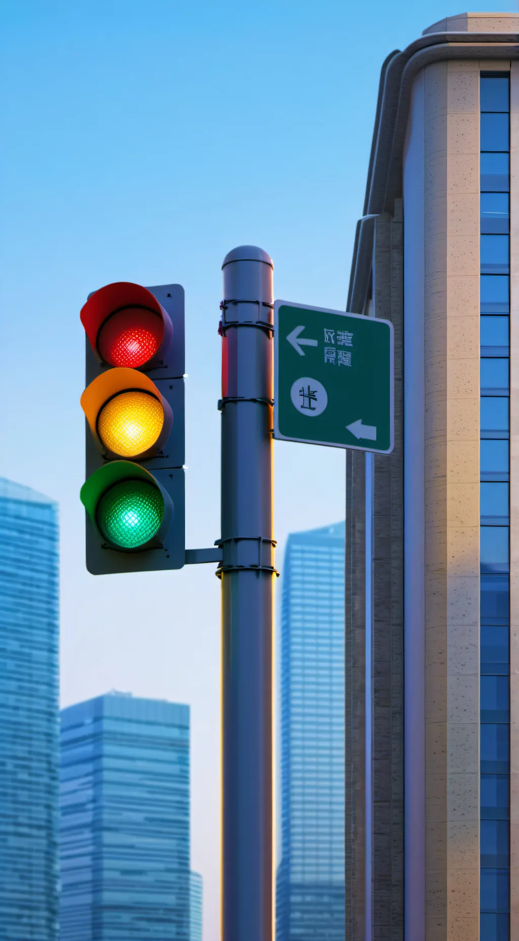 ai character: Traffic light City background