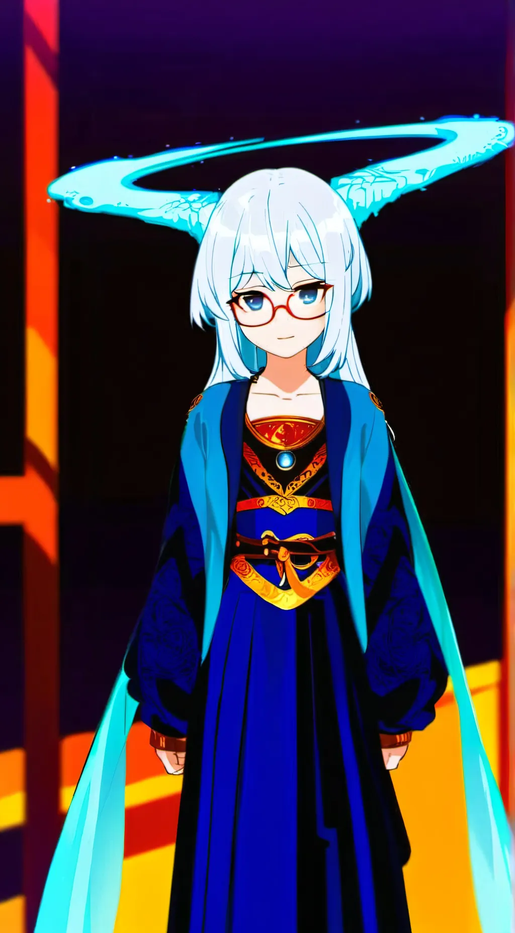 ai character: Cyan girl background