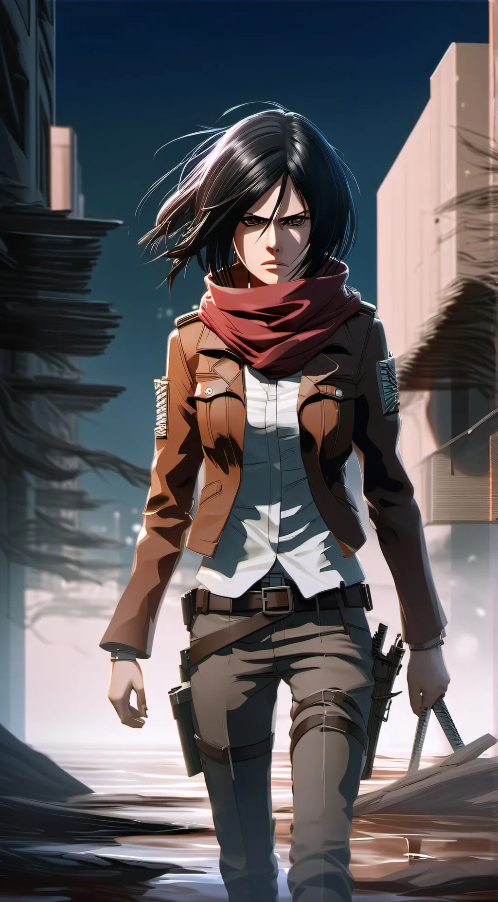 ai character: Mikasa background