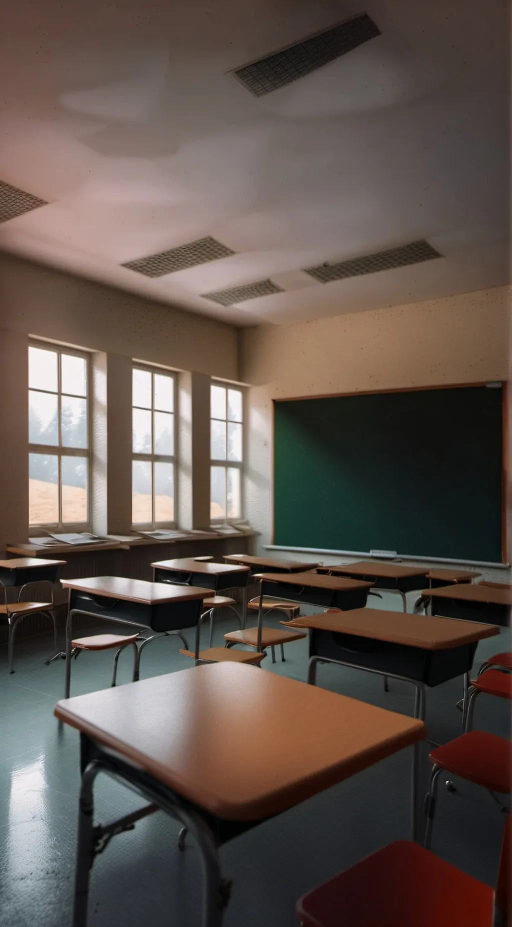 ai character: classroom background