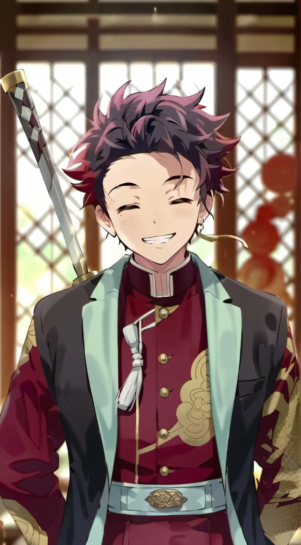 ai character: Tanjiro  background