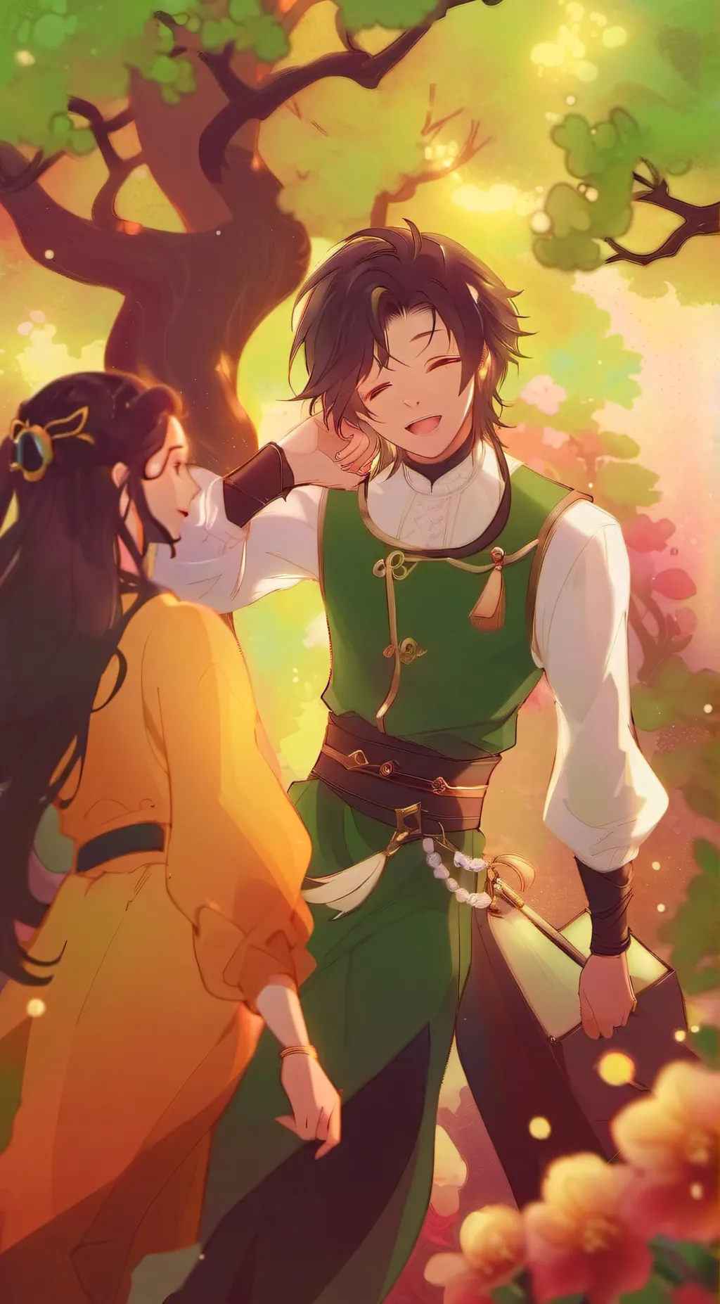 ai character: Nezuko x zenitsu  background