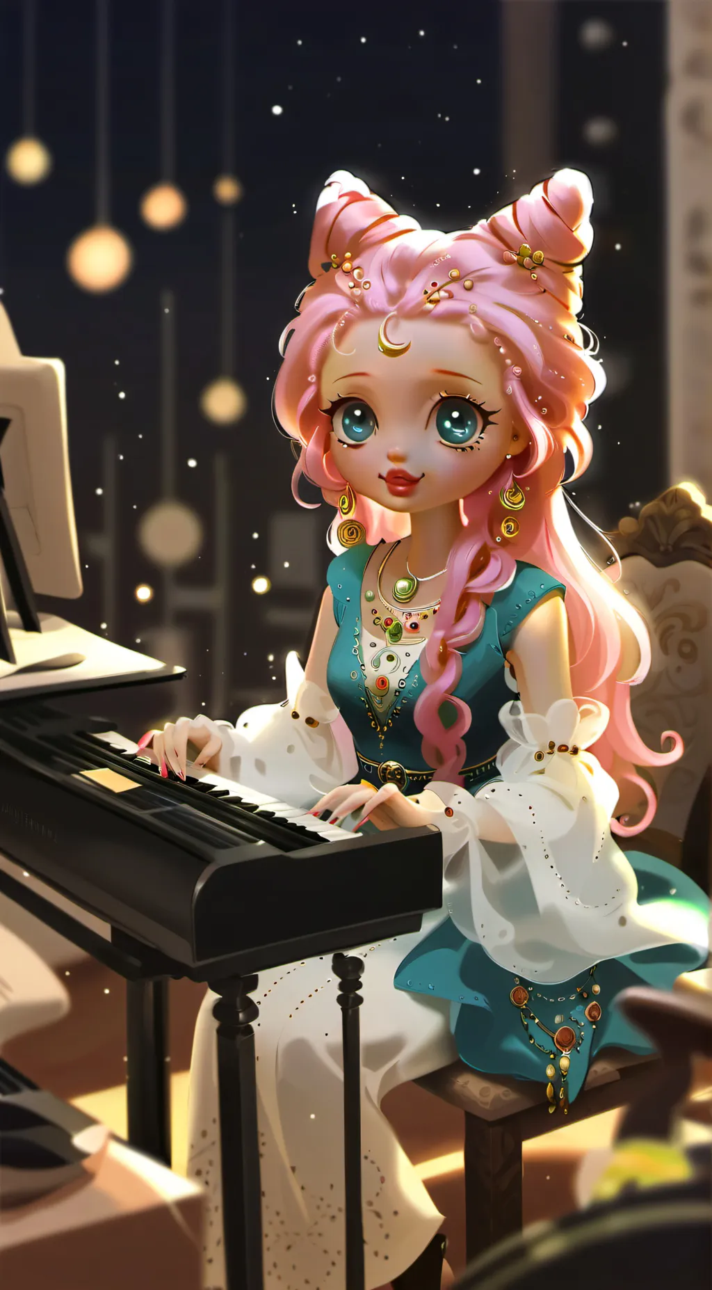 ai character: sparkles background