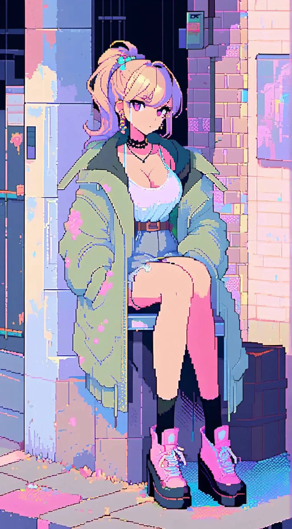 ai character: suspicious girl background