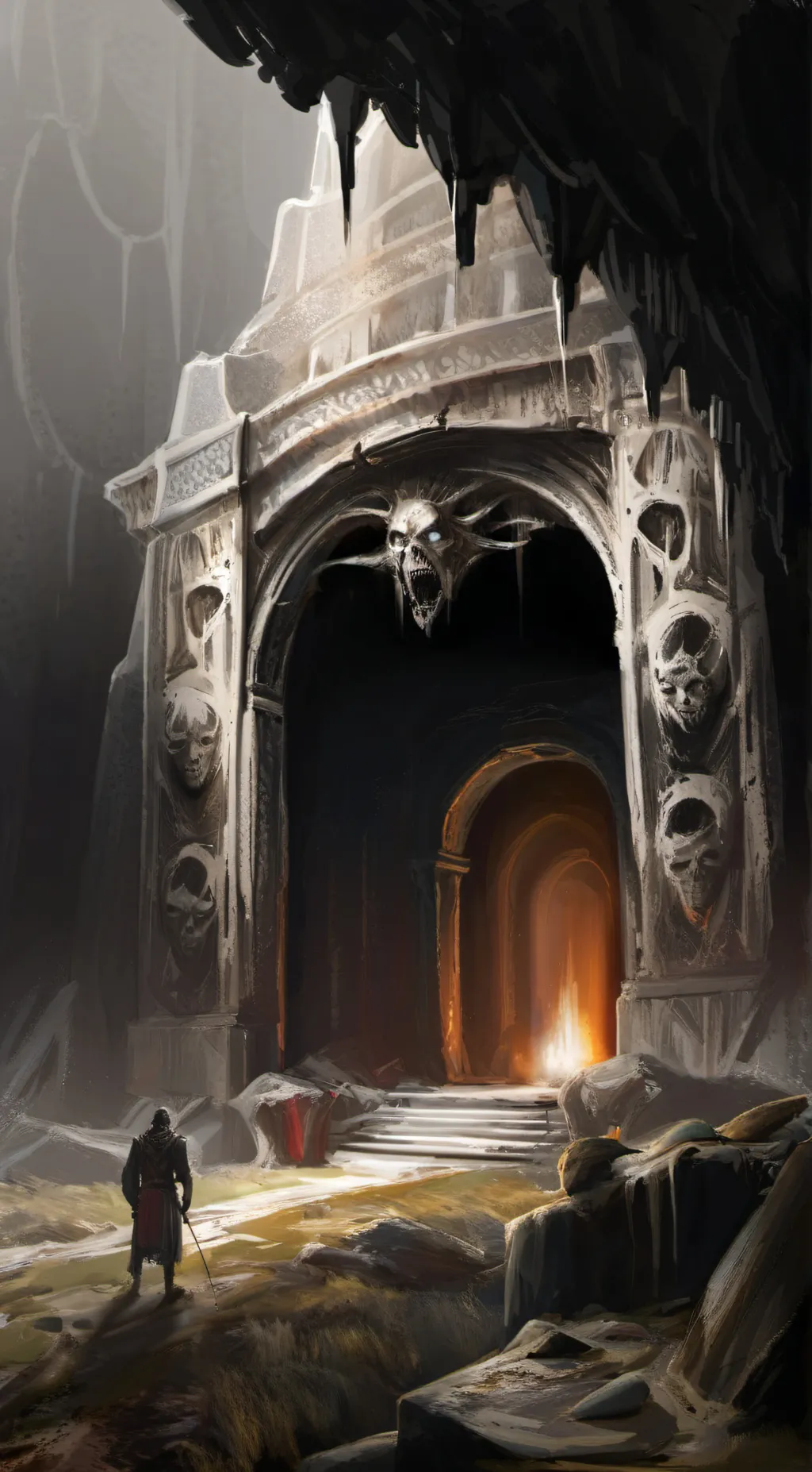 ai character: Cursed Ruins background