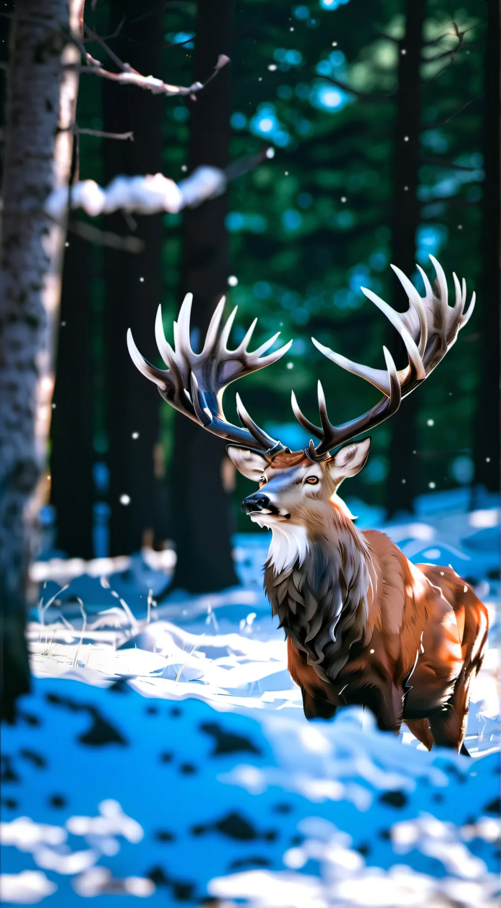 ai character: great one red deer background