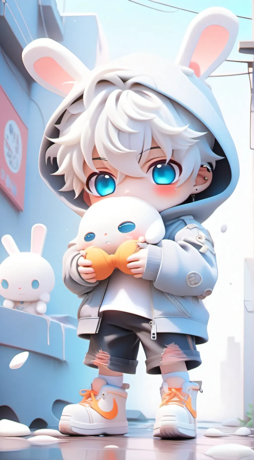 ai character: alley boy; Brownie background