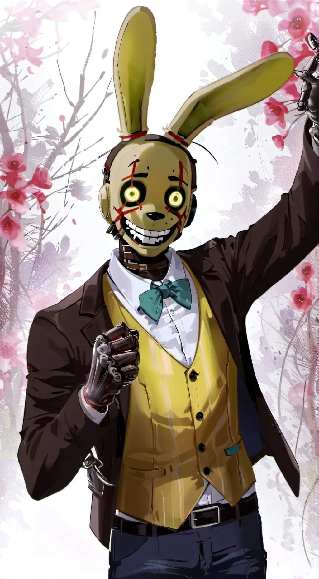 ai character: Springtrap sus background