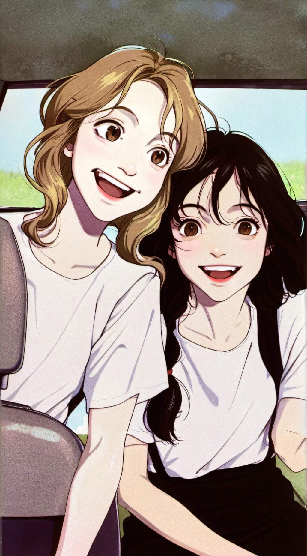 ai character: Me and my sis<3 background