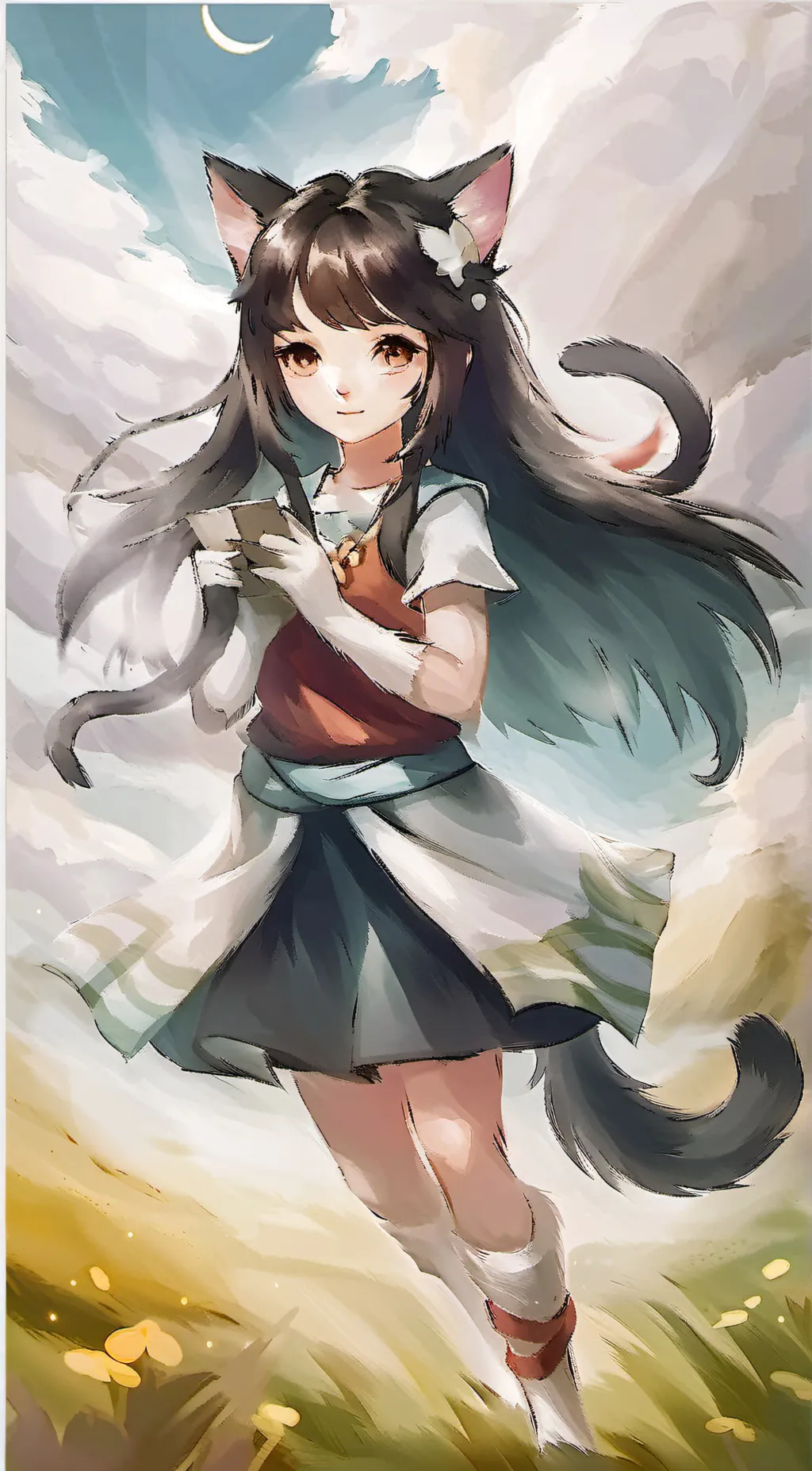 ai character: kitty godess...... background