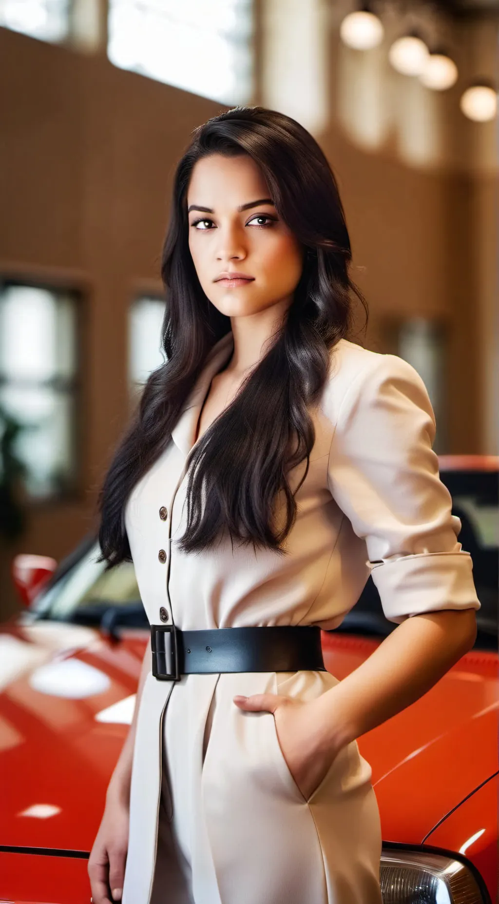 ai character: Michelle Rodriguez background