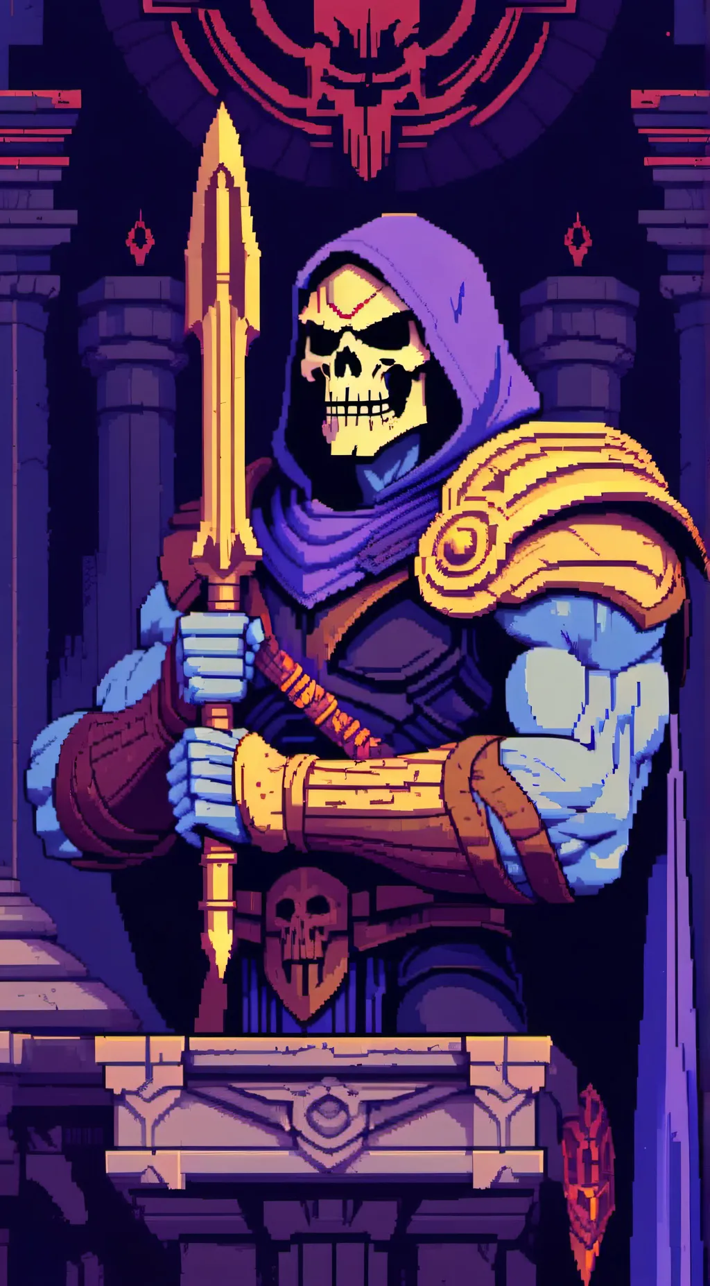 ai character: President Skeletor background