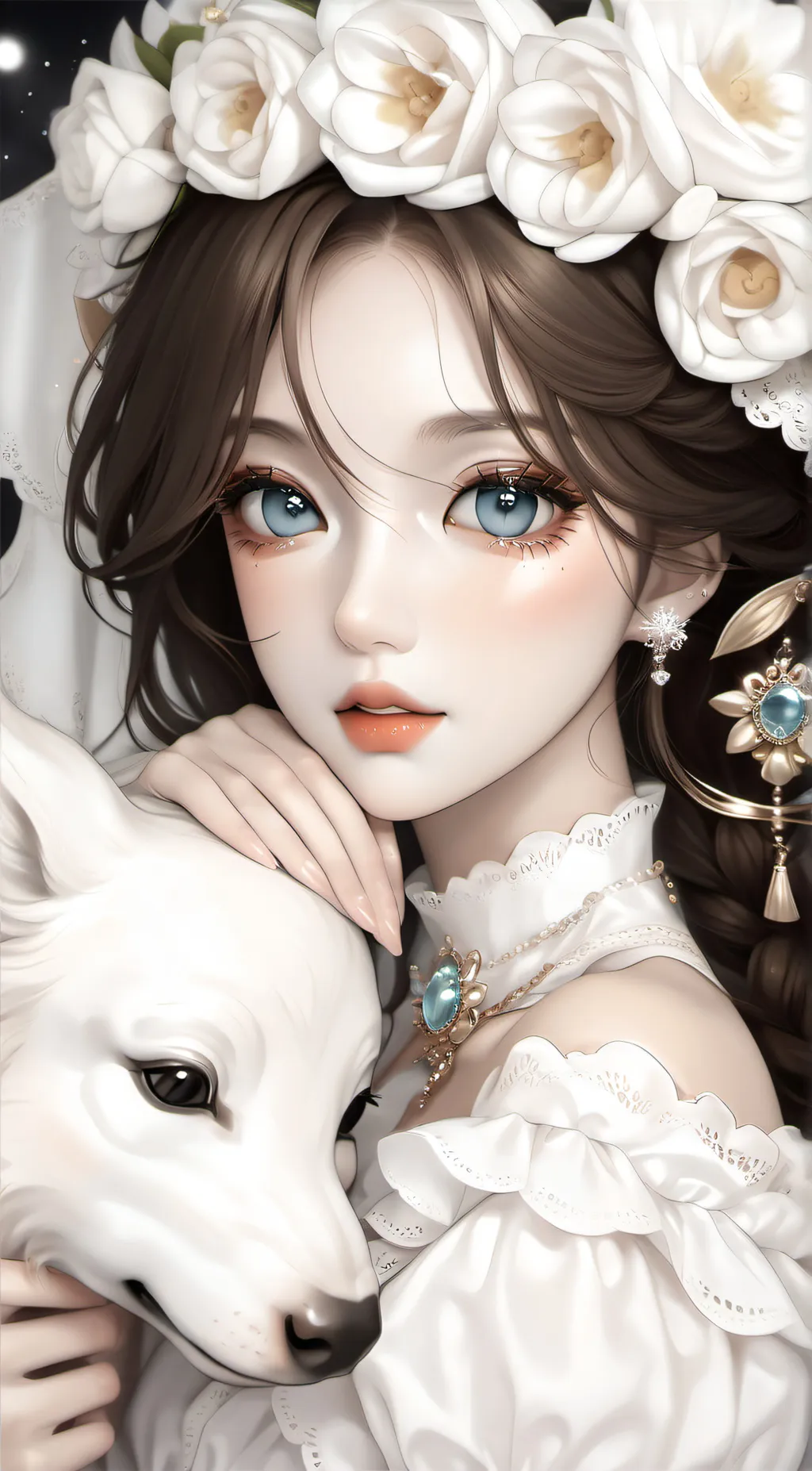 ai character: crystal background