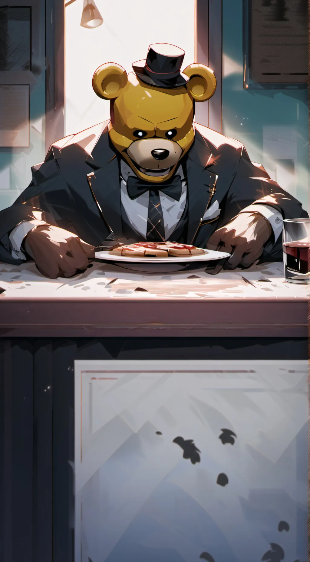 ai character: Fredbear  background