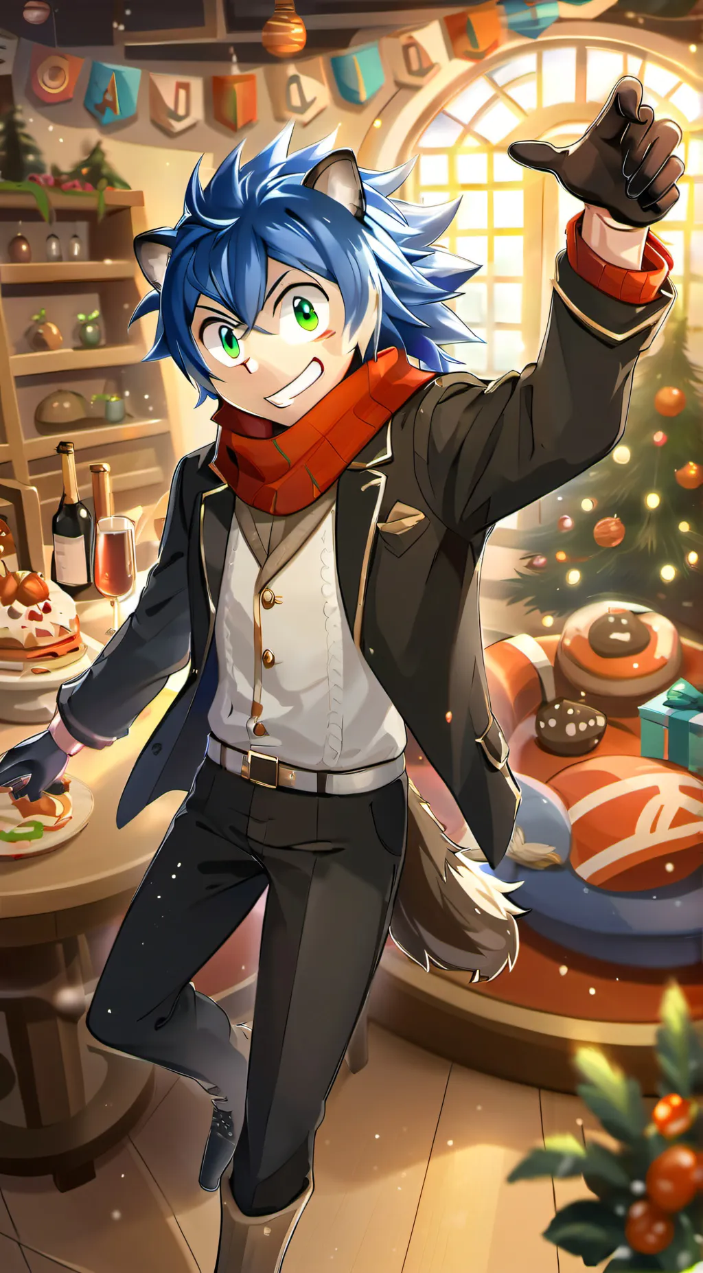ai character: Class,modern,boom background